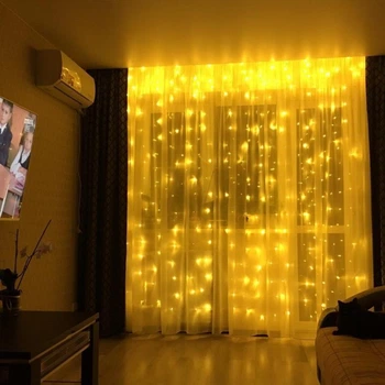 LED гірлянда "Теплий білий дощ" 300 діодів, регульована, пульт ДУ 3х3 м