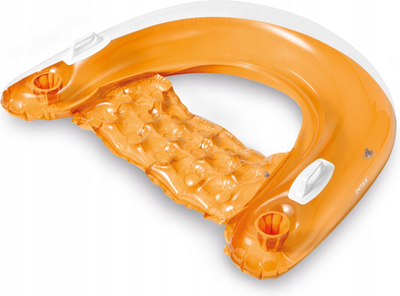 Крісло для плавання Intex з ручками 147 x 99 см помаранчеве 58859-01 (5903890611873)