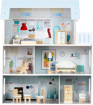 Дерев'яний будиночок для ляльок Ricokids 3-поверховий RK-878 787801 (5903890623340)
