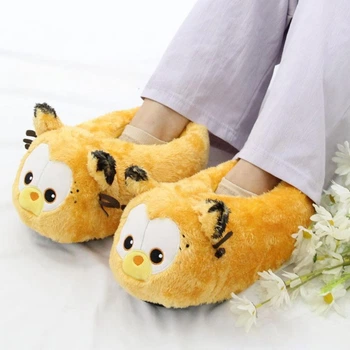 Тапочки кігурумі кот Гарфілд My Kigu плюшеві домашні м'які жіночі капці з рижим котом помаранчевий 35-40 (Ж307341)