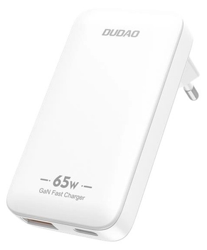 Ładowarka sieciowa Dudao A65Q 65W PD USB-A / USB-C Ultracienka EU/US White (6976625333851)