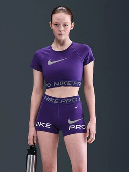 Спортивний топ для фітнесу жіночий Nike W Np Df Ss Top Tt Grx HV3673-547 M Фіолетовий (0198484874962)