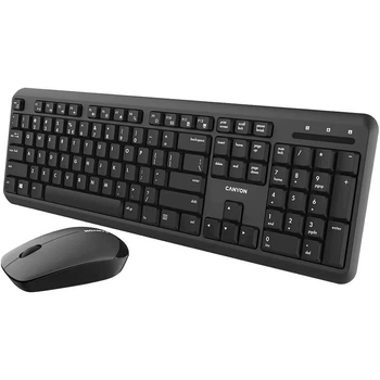 Комплект (Клавиатура и мышь) Canyon SET-W20 UK/US Keyboard+Mouse Velvet Wireless Black (CNS-HSETW02)