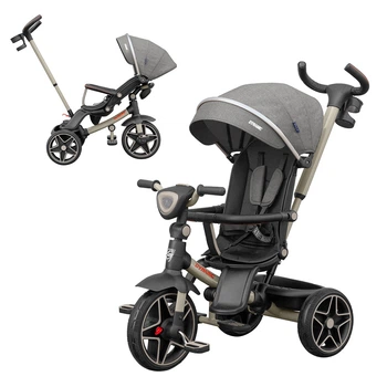 Детский трехколесный Велосипед TILLY DYNAMIC (T-3810 GREY) поворотное сиденье, складной руль
