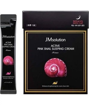 JMSOLUTION Маска з муцином равлика 4мл ACTIVE PINK SNAIL SLEEPING CREAM PRIME