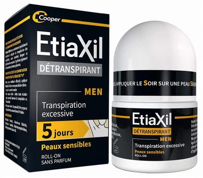 Кульковий чоловічий антиперспірант для чутливої шкіри Etiaxil Men Sensitive Roll-On 15 мл