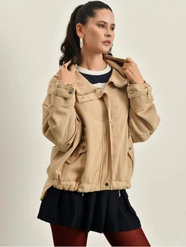 Ветровка с капюшоном женская Veto Jeans 187991 S Светло-коричневая (2200004974415)