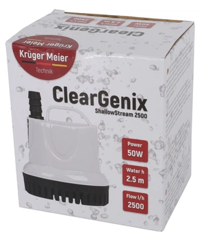 Помпа подъемная с низким погружением Kruger Meier ClearGenix 2500 л/ч для фонтанов, аквариумов, емкостей
