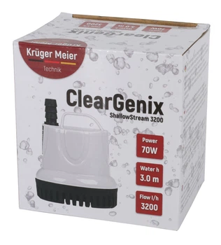 Помпа подъемная с низким погружением Kruger Meier ClearGenix 3200 л/ч для фонтанов, аквариумов, емкостей