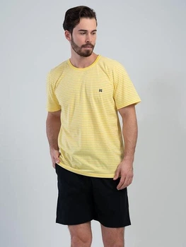 Пижама (футболка + шорты) мужская Vienetta 188466 111178*30 XL Желтая (2200004989266)