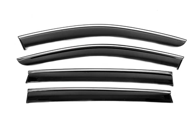 Ветровики с хромированным молдингом Niken Luxury (4 шт) для Volkswagen ID.6 2021- гг