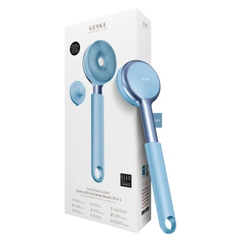Звукова світлодіодна щітка для всього тіла GESKE Sonic LED Full-Body Brush & Intensive Exfoliator aquamarine (HB0384)