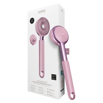Звукова світлодіодна щітка для всього тіла GESKE Sonic LED Full-Body Brush&Intensive Exfoliator pink (HB0390)