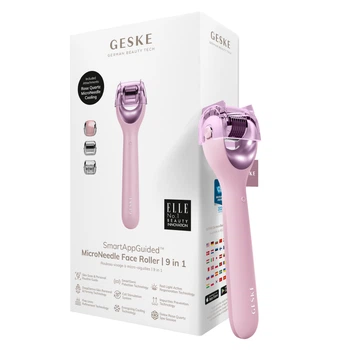 Електронний ролер для обличчя з мікроголками GESKE MicroNeedle Face Roller pink (HB0192)