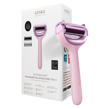 Електронний ролер для обличчя та тіла з мікроголками GESKE MicroNeedle Face&Body Roller pink (HB0203)