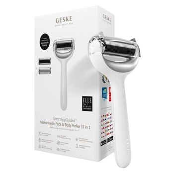 Електронний ролер для обличчя та тіла з мікроголками GESKE MicroNeedle Face&Body Roller white (HB0205)