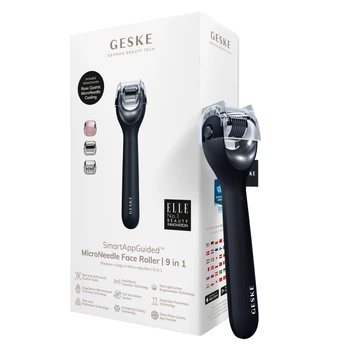 Електронний ролер для обличчя з мікроголками GESKE MicroNeedle Face Roller black (HB0190)