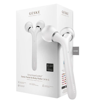 Електронний ультразвуковий ролик для обличчя та тіла GESKE Sonic Facial&Body Roller white (HB0039)