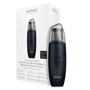 Мікрострумовий скрабер для шкіри та усунення чорних точок GESKE MicroCurrent Skin Scrubber&Blackhead Remover black (HB0146)