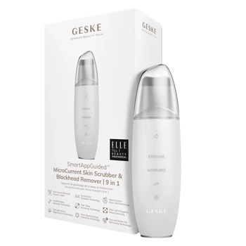 Мікрострумовий скрабер для шкіри та усунення чорних точок GESKE MicroCurrent Skin Scrubber&Blackhead Remover white (HB0150)