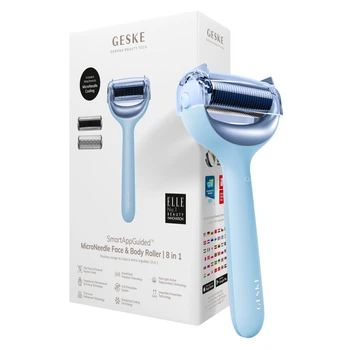 Електронний ролер для обличчя та тіла з мікроголками GESKE MicroNeedle Face & Body Roller aquamarine (HB0204)