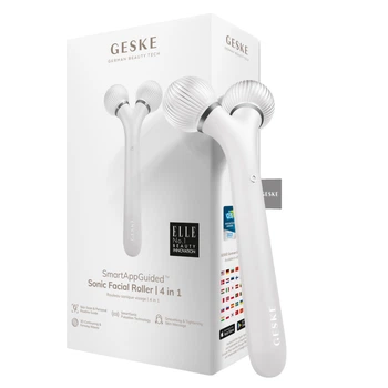 Електронний ультразвуковий ролик для обличчя GESKE Sonic Facial Roller white (HB0183)