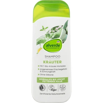 Шампунь для надання свіжості,бадьорості для нормального та жирного типу волосся Alverde Shampo Krauter (з комплексом 7-ми органічних трав), 200 ml