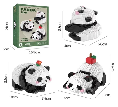 Конструктор 3D игрушка для детей три панды Cute Panda Series Building Blocks Set M1056