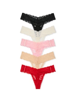 Набор трусиков стрингов Victoria's Secret (7114439124678) женских кружево XL комбинированные