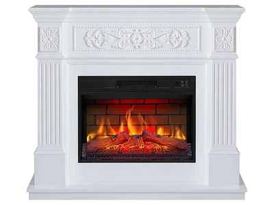 Каминокомплект ArtiFlame Toscana AF23BS белый с эффектом живого огня со звуком и обогревом