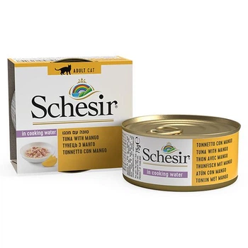 Влажный корм для котов Schesir Tuna with Mango Шезир тунец с манго в бульоне натуральные консервы банка 75 г (613547)