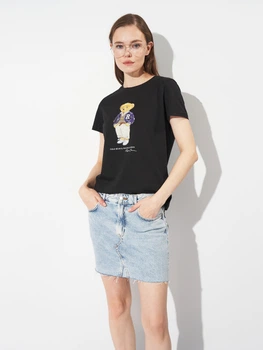 Футболка бавовняна жіноча Polo Ralph Lauren 11612 M Чорна (smt2000000039626)