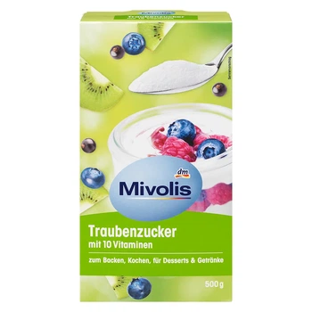 Декстроза Mivolis Traubenzucker для выпечки, приготовления пищи, десертов и напитков с 10 витаминами 500 г, от DM