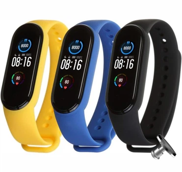 Комплект ремінців MRK для Xiaomi Mi Band 5/6/7 Empire три ремінці + металева кнопка (mrk7695)