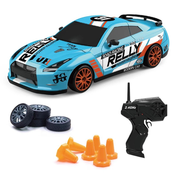 Радиоуправляемая Дрифтовая Машинка на Аккумуляторе с LED Подсветкой RC Race Nissan GT-R 4WD 18.5 см