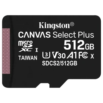 Карта памяти MicroSDXC 512GB UHS-I/U3 Class 10 Kingston Canvas Select Plus R100/W85MB/s (SDCS2/512GBSP)