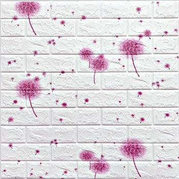 3D панель самоклеюча StickerWall декоративна 770х700х4 мм рожева кульбаба