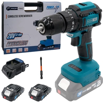 Акумуляторний шуруповерт PROFI-TEC 20V PCD5220 (2 х PT2020MP (2.0Аг), зарядний пристрій BC20V, кейс) (006294)