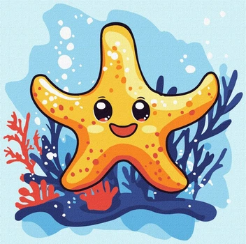 Картина за номерами Літо. Весела морська зірка ©art_selena_ua 25х25 KHO1264 Ідейка