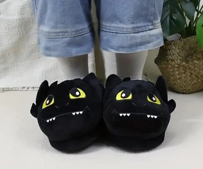 Капці-кігурумі Дракон Нічна Фурія Беззубик My Kigu домашні для Хлопчика м'які плюшеві Чорний 35-41 (М13206)