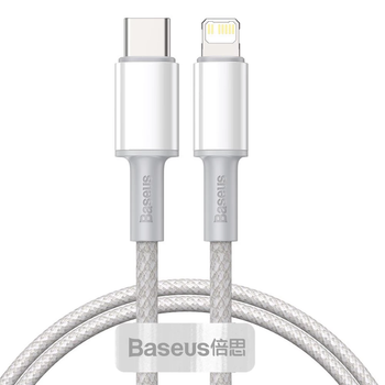 Kabel Baseus High Density Braided USB Type-C - Lightning 1 m White (CATLGD-02)