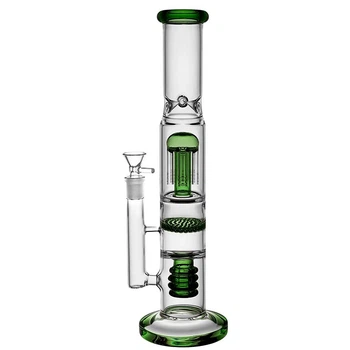 Бонг Стеклянный Для Курения С Тремя Перколяторами Triple Bong