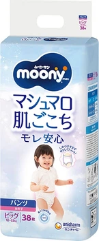 Подгузники-трусики Moony для девочек XL 12-22 кг 38 шт (4903111208098)
