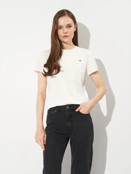 Футболка хлопковая женская Tommy Hilfiger 11659 L Молочная (smt2000000041803)