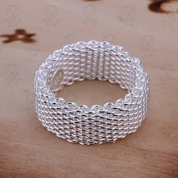 Широкое женское кольцо плетеное tiffany стерлинговый серебристый