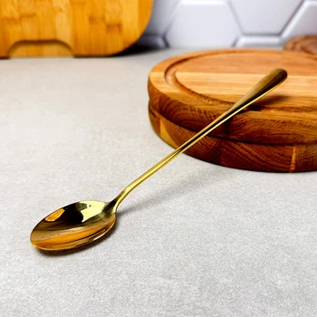 Ложка коктейльна нержавіюча сталь Gold 19,8×3 см GK-4824