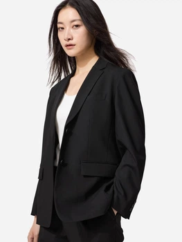 Пиджак классический удлиненный женский Uniqlo 378671026 M Черный (1159841026)