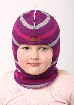 Зимова шапка шолом Beezy для дівчинки 1615-38-22 Діно нар. 4 (від 56 см)