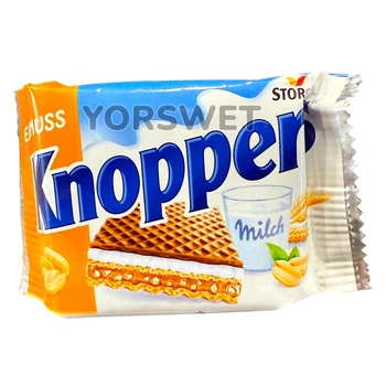 Вафлі Knoppers Erdnuss з молочною начинкою та арахісом 200 г (0620)