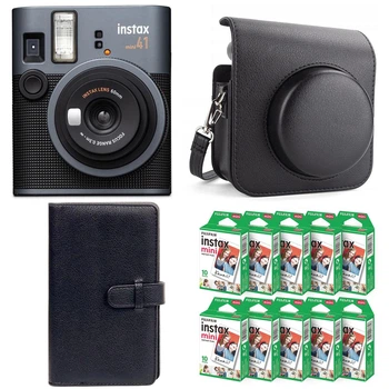 Подарунковий набір камера миттєвого друку Fujifilm Instax Mini 41 Black/Чохол/Фотоальбом (108 фото)/Фотопапір (100 знімків) (Подарункове пакування)